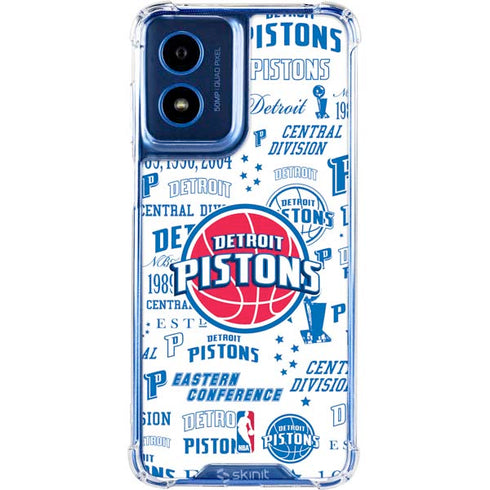 NBA Detroit Pistons Historic Blast Moto G 5G (2024) Clear Case